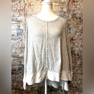 Free People Gray Long Sleeve Top
